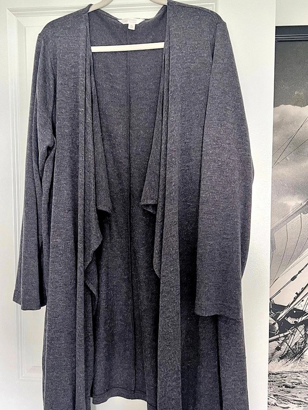 Lauren Conrad Open Front Cardigan in Gray Size XL